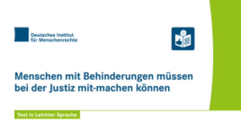 Zugang zu Justiz - Hrg. Dt. Institut für Menschenrechte