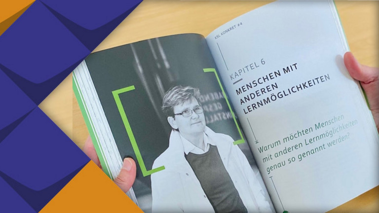 aufgeschalagene Broschüre Vielfalt Pflegen