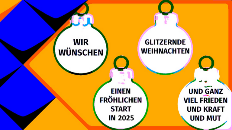 Wir wünschen glitzernde Weihnachten einen fröhlichen Start in 2025 und ganz viel Frieden und Kraft und Mut